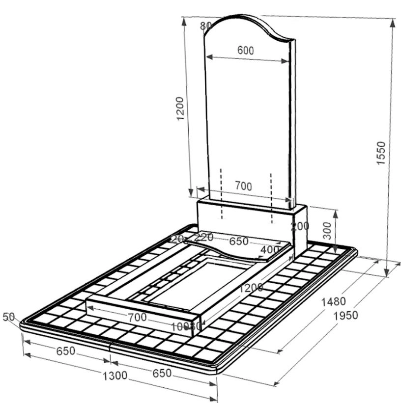 Розміри Гранітний пам'ятник дівчинам одинарний із чорного граніту Коростишів з хвилею різьблений к5-kor-pf-120-60-08-011-l-pbd3