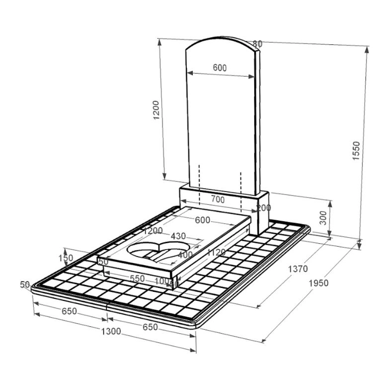 Размеры Гранитный памятник с сердцем резная работа одинарный из черного гранита Коростышев Дуга 009 к11-kor-pf-120-60-08-009-pbd3