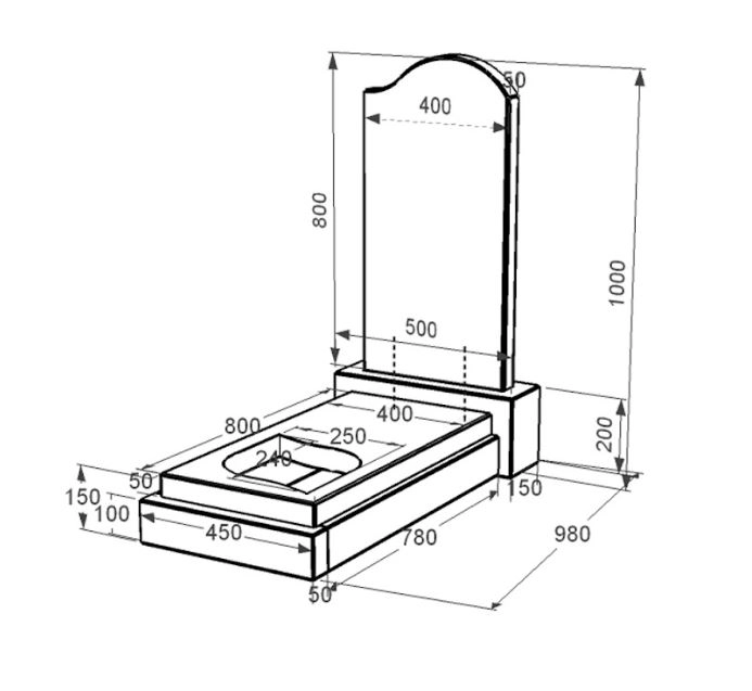 Розміри Одинарний гранітний пам'ятник із чорного граніту Коростишів з листом різьблена робота к13-kor-pf-80-40-05-011-r