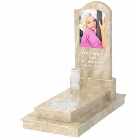 Пам'ятник із мармуру великого розміру з мармуру Дайна з серцем різьблена робота к11-dan-pf-120-60-08-011-r-ck