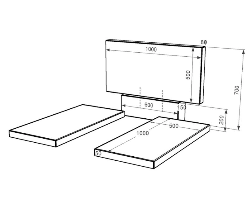 Размеры Памятник из гранита без резных работ двойной из черного гранита Коростышев к17-kor-pf-50-100-08-001