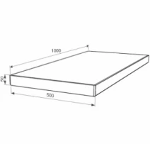 Размеры Надгробная плита коричневая 1000x500x50 из Токовского гранита с неполированными фасками серия Базис pl-tok-npf-npt-100-50-05