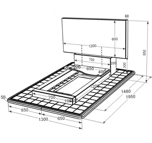 Розміри Надгробок із граніту великий одинарний із чорного граніту Коростишів з хвилею різьблений к5-kor-npf-60-120-08-001-pbd3