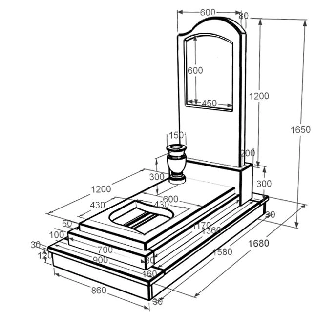 Розміри Надгробок з мармуру з цоколем одинарний з білого мармуру Волокас з листом різьблена робота к13-vol-pf-120-60-08-011-r-ck
