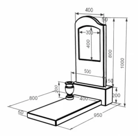 Розміри Мармуровий пам'ятник з хвилею різьблений одинарний з мармуру Дайна к7-dan-pf-80-40-05-011