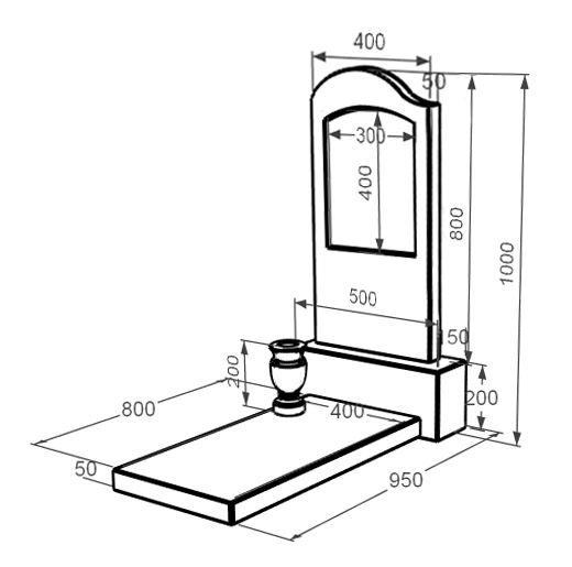 Розміри Мармуровий пам'ятник з хвилею різьблений одинарний з мармуру Дайна к7-dan-pf-80-40-05-011