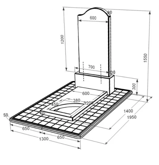 Розміри Гранітний пам'ятник для юнаків одинарний із чорного граніту Коростишів з вирізаним куточком к9-kor-pf-120-60-08-011-r-pbd3