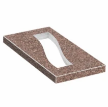 Надгробная плита 800x400x50 из Токовского гранита с неполированными фасками Полоса правая pl-tok-npf-pt-80-40-05-POLOSA-r