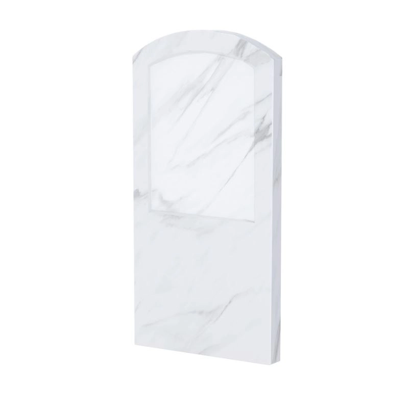 Основне Стела пам'ятника білого кольору 800x400x50 вертикальна з полірованими фасками з мармуру Волокас st-vol-pf-80-40-05-009