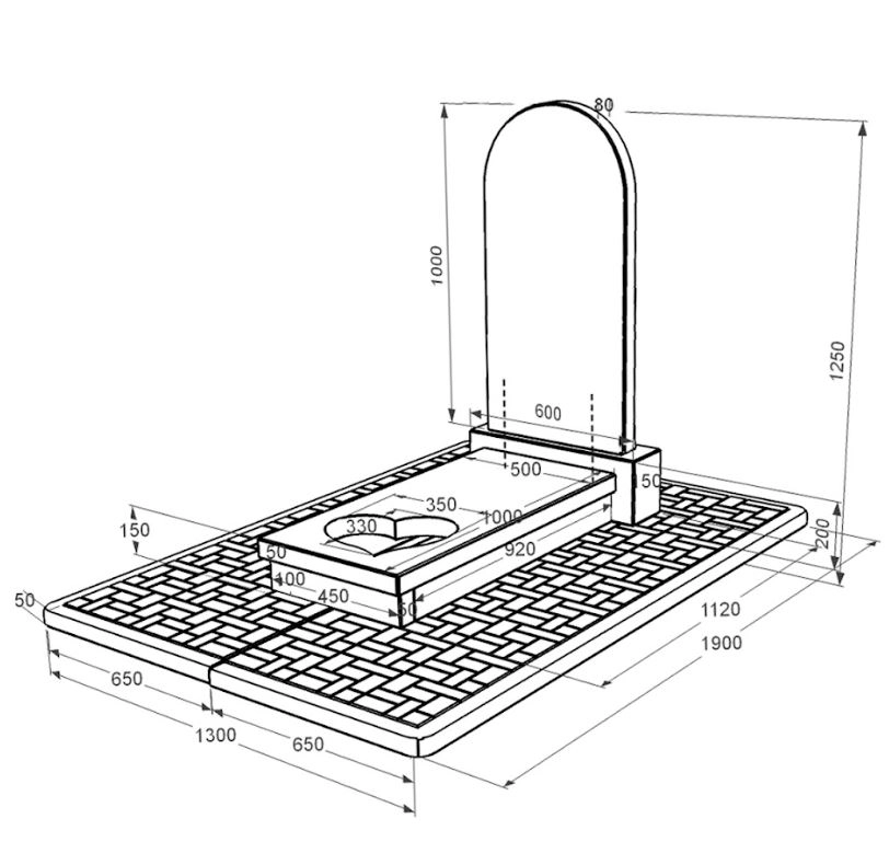 Размеры Памятник из гранита с декорированием белой галькой одинарный из черного гранита Коростышев с сердцем резная работа к11-kor-pf-100-50-08-006-pbd2