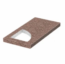 Надгробная плита с вырезанным уголком 800x400x50 из Токовского гранита с полированными фасками Уголок левая pl-tok-pf-pt-80-40-05-KUT-l