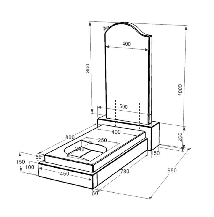 Розміри Гранітний пам'ятник 100 см висотою одинарний із чорного граніту Коростишів з листом різьблена робота к13-kor-pf-80-40-05-011-l