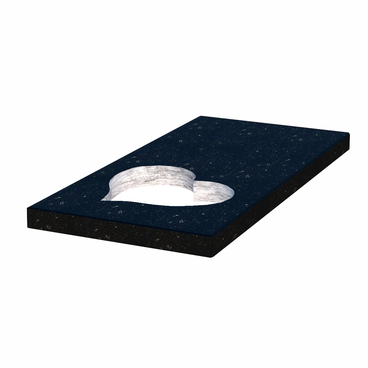 Основне Надгробкова плита замість квітника 40 см шириною  з граніту серія Серце з полірованими фасками Коростишівського кар'єру праві pl-kor-pf-pt-80-40-05-SERCE-r