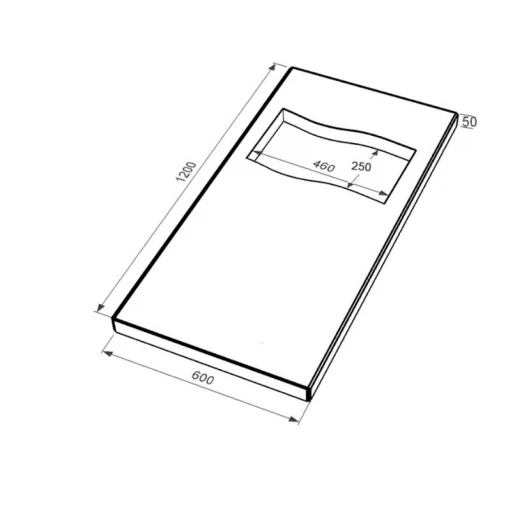 Размеры Надгробная плита большого размера 1200x600x50 из гранита Букинского карьера с неполированными фасками плита Флаг pl-buk-npf-npt-120-60-05-PRAPOR