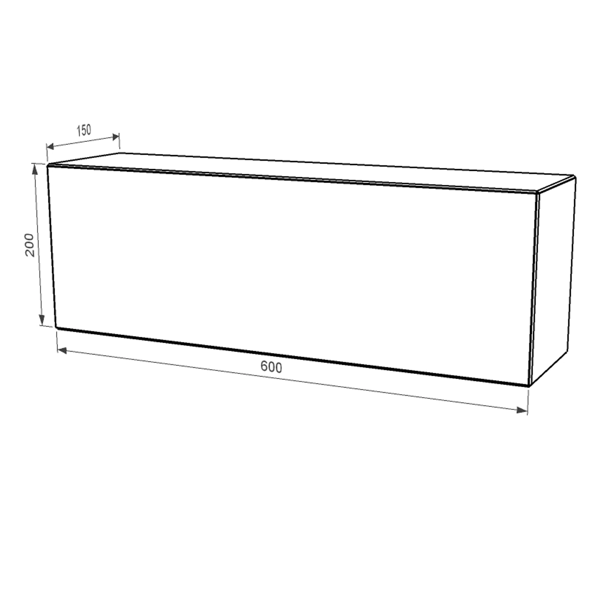 Розміри Постамент пам'ятника на могилу габро з граніту з полірованими фасками Букинського кар'єру tb-buk-pf-60-20-15