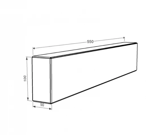 Размеры Брус для цветника и гробницы 550x100x50 из мрамора лицевой (тыльный) с полированными фасками из мрамора Волокас br-vol-pf-55-10-05