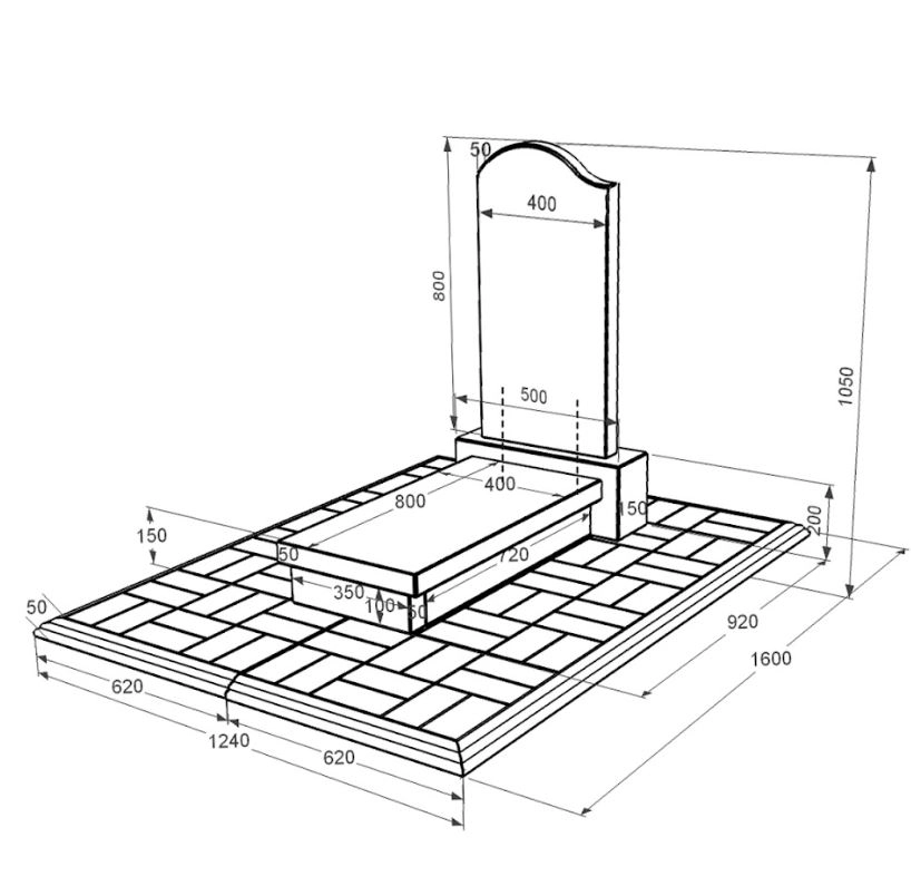 Розміри Гранітний пам'ятник стела 80x40 см одинарний із чорного граніту Коростишів з хвилею різьблений к12-kor-pf-80-40-05-011-l-pbd1