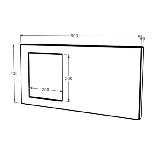 Размеры Стела памятника 400x800x50 из гранита горизонтальная с полированными фасками из Токовского гранита левая stn-tok-pf-40-80-05-001-L