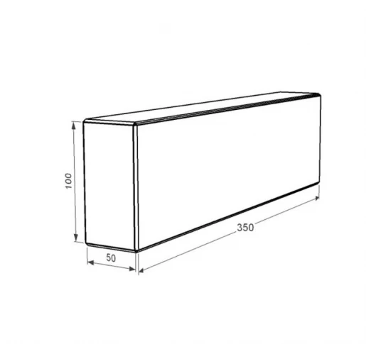 Размеры Брус для цветника и гробницы цветной 350x100x50 из мрамора лицевой (тыльный) с полированными фасками из мрамора Дайна br-dan-pf-35-10-05
