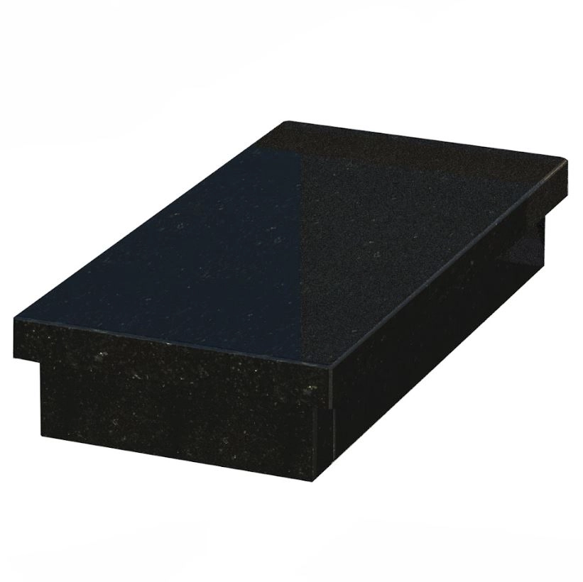 Основное Гробничка на могилу с плитой с напуском 800x400x150 из гранита с полированными фасками Коростышевского карьера серия Базис gr-kor-pf-800-400-Bazys-3-np