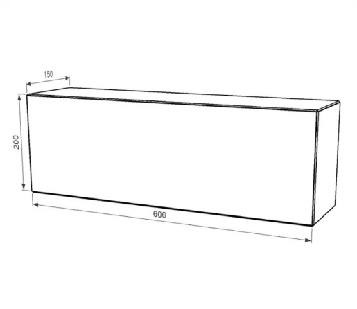 Размеры Постамент памятника на могилу 600x200x150 с полированными фасками из мрамора Волокас tb-vol-pf-60-20-15