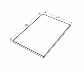Размеры Гранитная плитка длиной 60 см 400x600x20 из породы камня гранит Капустинского карьера ptk-kap-npf-nt-60-40-02