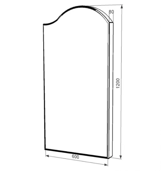 Размеры Стела памятника фигурная 1200x600x80 из гранита одинарная с полированными фасками Коростышевского карьера правая st-kor-pf-120-60-08-011-r