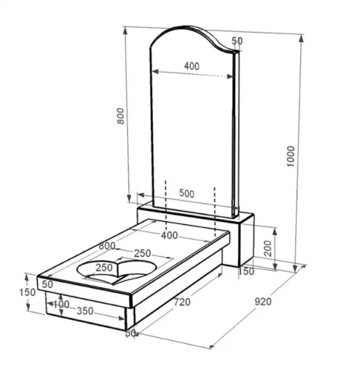 Размеры Памятник из гранита юношам одинарный из черного гранита Коростышев с сердцем резная работа к11-kor-npf-80-40-05-011