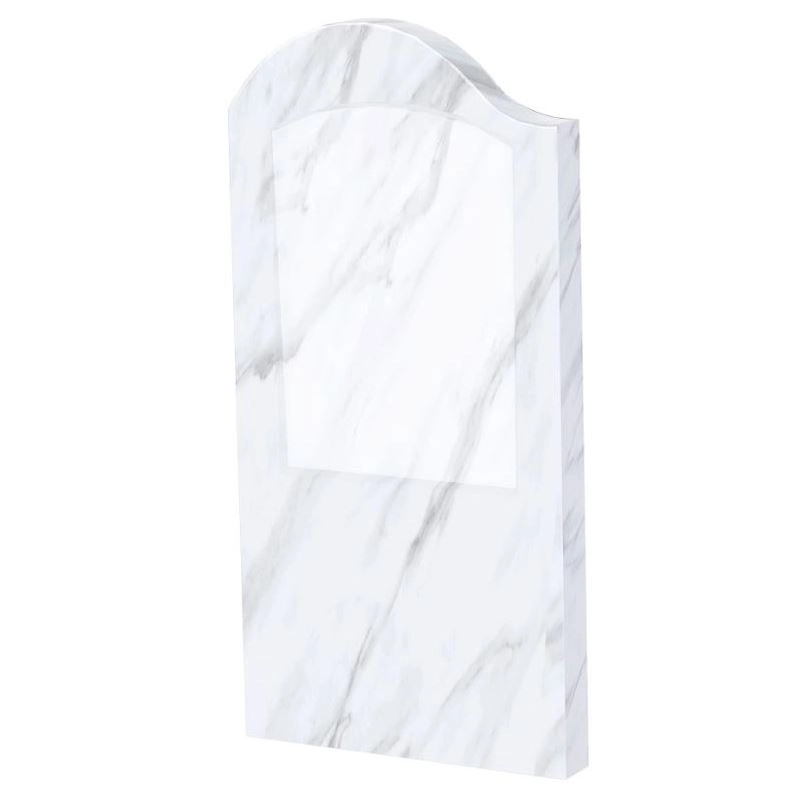 Основное Стела памятника с формой волны 1200x600x80 вертикальная с полированными фасками из мрамора Волокас левая st-vol-pf-120-60-08-011-l