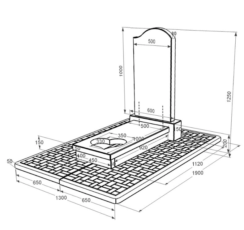 Розміри Гранітний пам'ятник для мужчини одинарний із чорного граніту Коростишів з серцем різьблена робота к11-kor-npf-100-50-08-011-r-pbd2