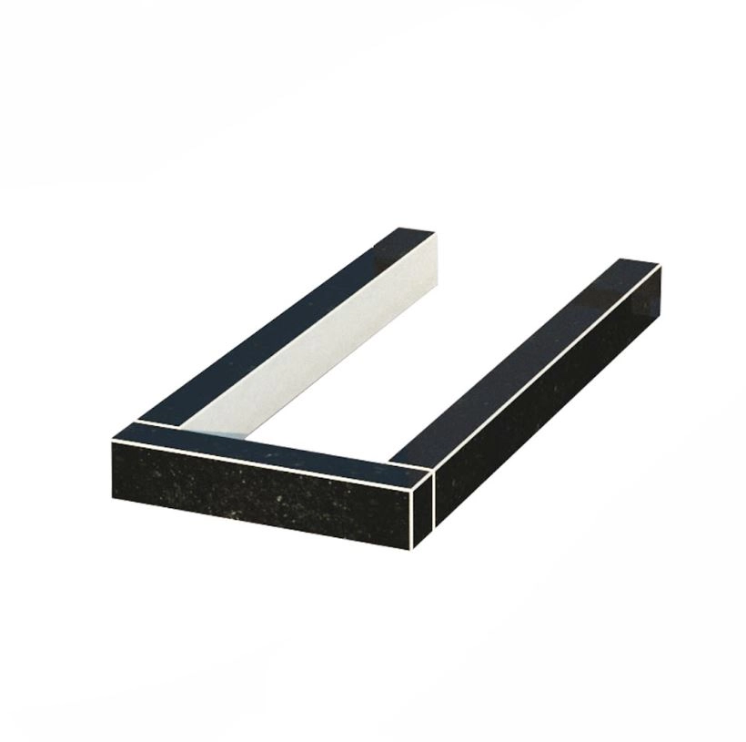 Основное Цветник на могилу высотой 10 см 1080x500x100 из гранита серия Базис с неполированными фасками Коростышевского карьера cv-kor-npf-1080-500-Bazys