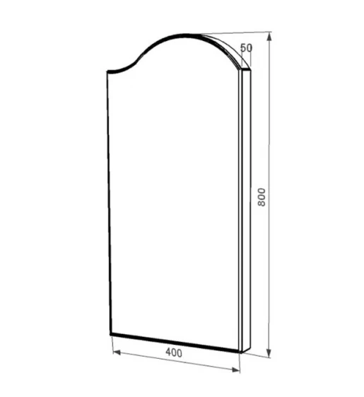 Размеры Стела памятника на могилу из гранита 800x400x50 одинарная с полированными фасками Букинского карьера правая st-buk-pf-80-40-05-011-r