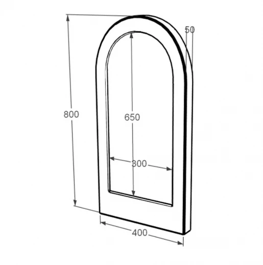 Размеры Стела памятника из Токовского гранита 800x400x50 вертикальная с полированными фасками stn-tok-pf-80-40-05-006