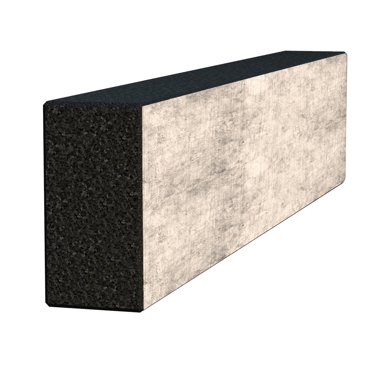 З інших боків Брус для квітника на могилу довжиною 55 см 550x100x50 з граніту лицьовий з полірованими фасками Букинського кар'єру br-buk-pf-55-10-05
