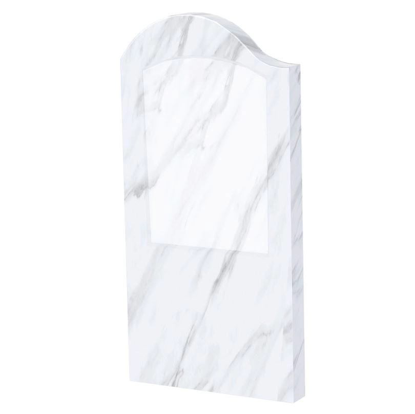 Основне Стела пам'ятника білого кольору 1000x500x80 вертикальна з полірованими фасками із мармуру Волокас ліва st-vol-pf-100-50-08-011-l