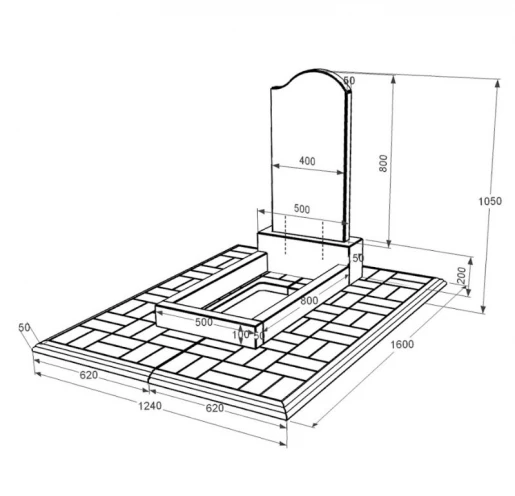 Размеры Гранитный памятник фигурный одинарный из черного гранита Коростышев с волной резной к2-kor-npf-80-40-05-011-r-pbd1