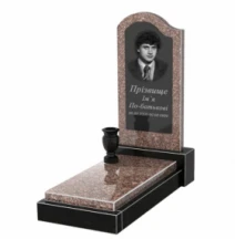 Памятник из гранита юношам одинарный из гранита Токовский Коростышевский с волной резной к12-tok-kor-npf-80-40-05-011-L