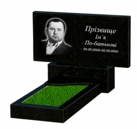 Основное Памятник из гранита высотой 60 см одинарный из черного гранита Коростышев с волной резной к4-kor-pf-40-80-05-001-l