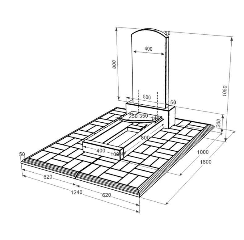 Розміри Гранітна плита на могилу з хвилею різьблена одинарна із чорного граніту Коростишів к4-kor-pf-80-40-05-009-l-pbd1