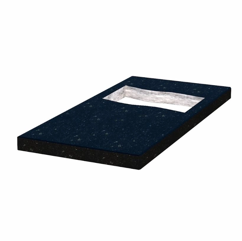 Основне Надгробна плита з вирізаним прапором 1000x500x50 з граніту Коростишівського кар'єру з полірованими фасками плита Прапор pl-kor-pf-pt-100-50-05-PRAPOR