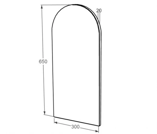 Размеры Плита вставка на памятник для портрета и надписей полукруглой формы 300x650x20 с Ивано-Долинского карьера ptk-baz-pf-pt-65-30-02-006