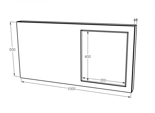 Размеры Стела памятника шириной 100 см 500x1000x80 горизонтальная с полированными фасками из мрамора Волокас st-vol-pf-50-100-08-001