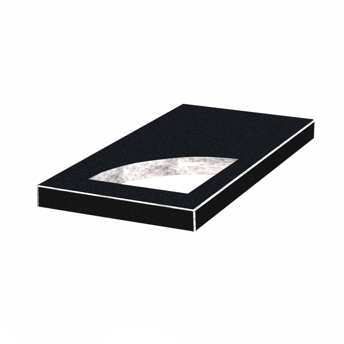 Основное Надгробная плита большого размера 1200x600x50 из гранита плита Уголок с неполированными фасками с полированными торцами Букинского карьера правые pl-buk-npf-pt-120-60-05-KUT-r