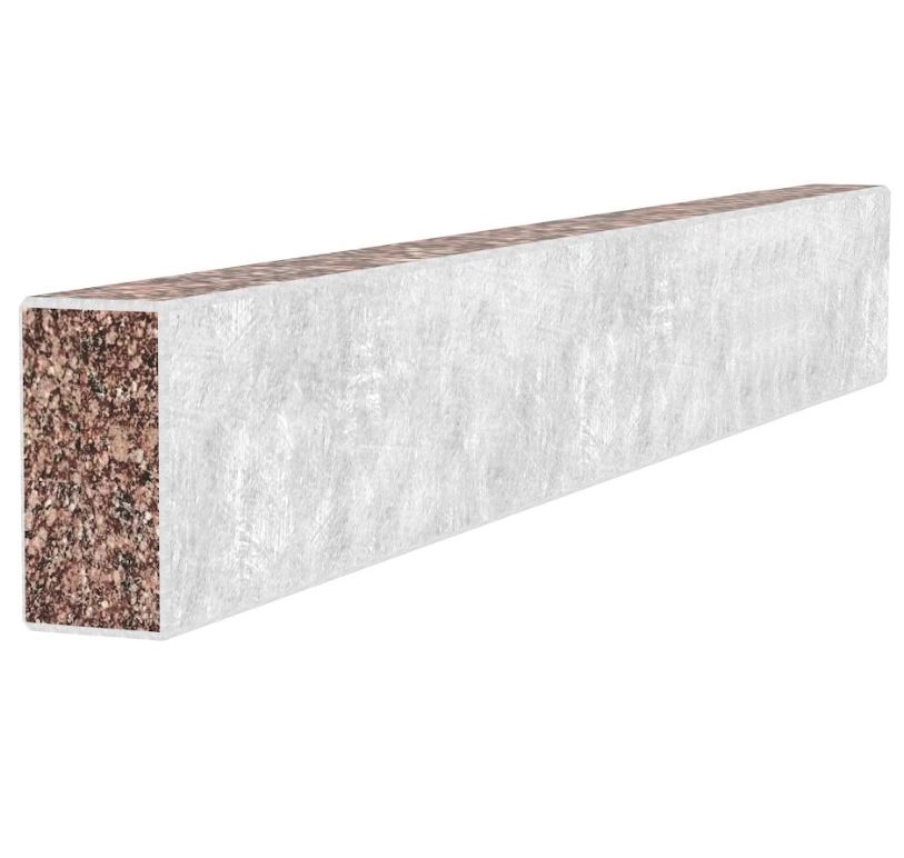 З інших боків Брус для квітника та гробниці на кладовище 850x100x50 з граніту бічний із неполірованими фасками з Токівського граніту br-tok-npf-85-10-05