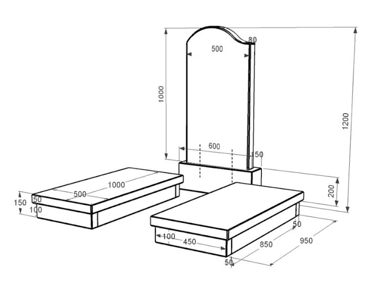 Размеры Надгробие из гранита для супругов двойное из черного гранита Коростышев с волной резное к19-kor-npf-100-50-08-011