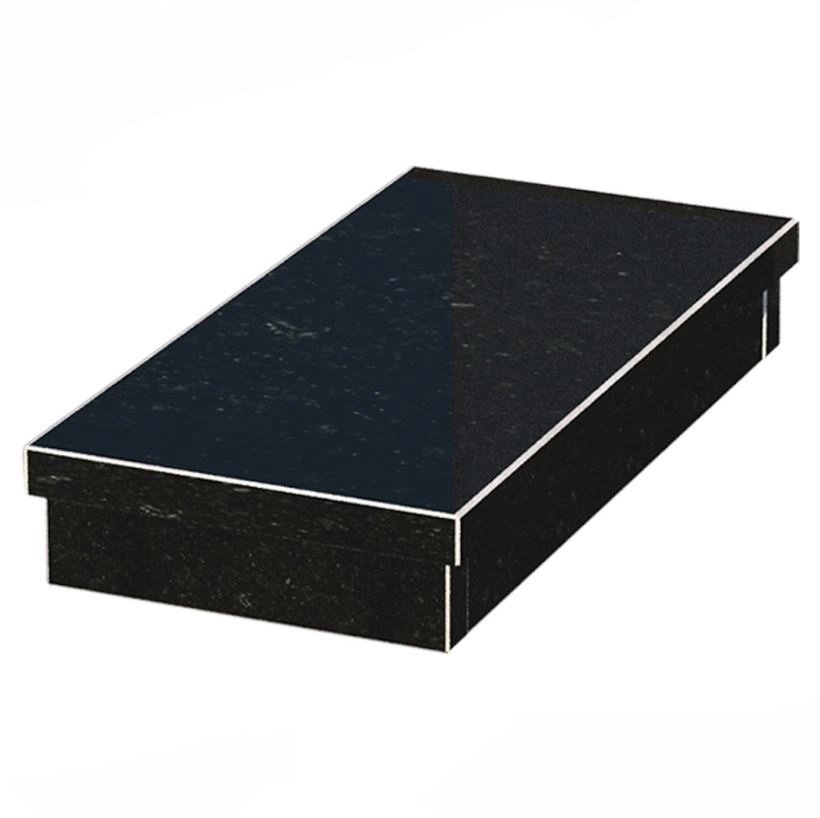 Основное Гробничка на могилу с отдельностоящими от памятника нижними надгробиями 1000x500x150 из гранита с неполированными фасками Коростышевского карьера серия Базис gr-kor-npf-1000-500-Bazys-4-np