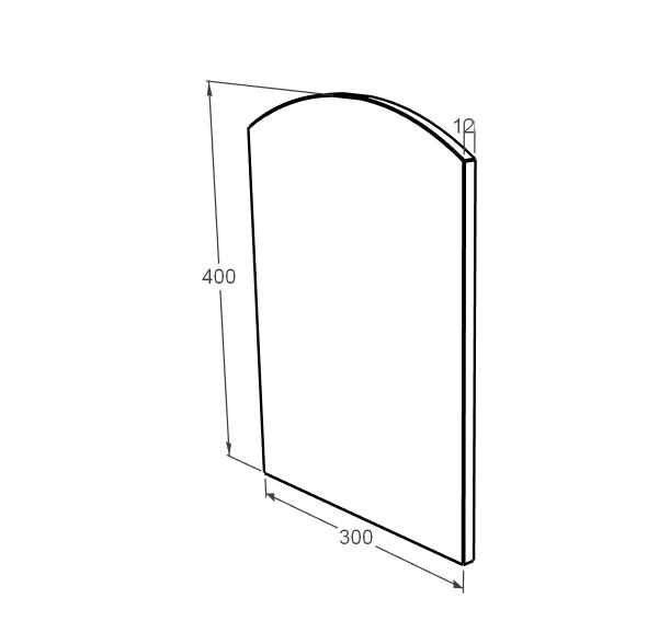 Розміри Фотоскло на пам'ятник дугоподібне fsk-40-30-12-duga