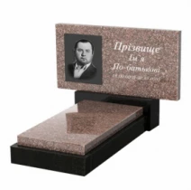 Гранитный памятник стела 40х80 см одинарный из коричнево-черного гранита Токовский Коростышевский без резных работ к12-tok-kor-pf-40-80-05-001
