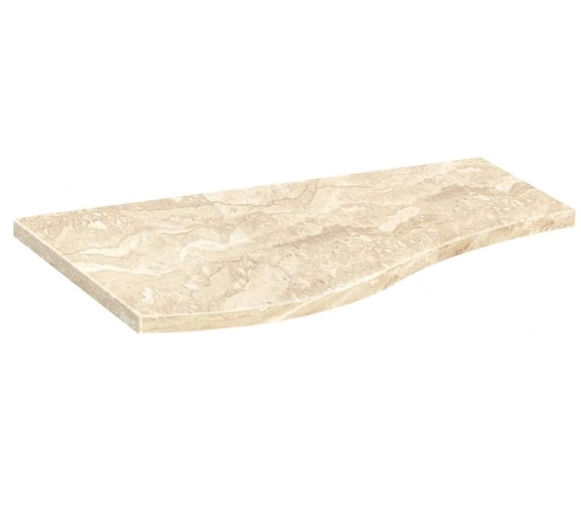 Основное Плита на цветник могилы левая 550x350x20 серия Волна одинарная короткая с полированными фасками из мрамора Дайна pnk-dan-pf-55-35-02-l