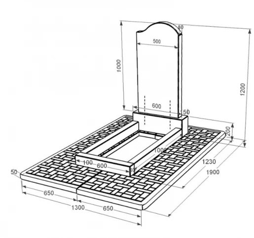 Размеры Гранитный памятник женский одинарный из черного гранита Коростышев с волной резной к2-kor-npf-100-50-08-011-r-pbd2